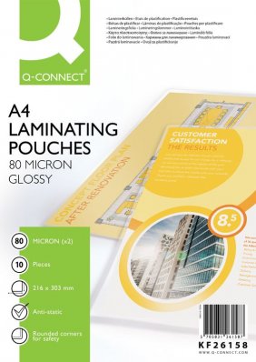 Laminating Pouches (A4, Gloss, 220x310mm, 160 (80+80) Microns, Box 100)